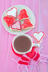 Wall Mural - cookies and cocoa in cup