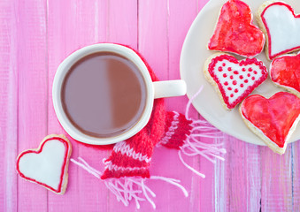 Canvas Print - cookies and cocoa in cup