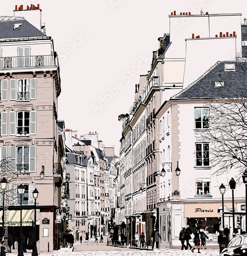 Obraz w ramie Paris - Street in Saint Germain
