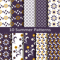 Wall Mural - set of ten summer patterns