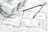 Fototapeta  - Construction planning drawings