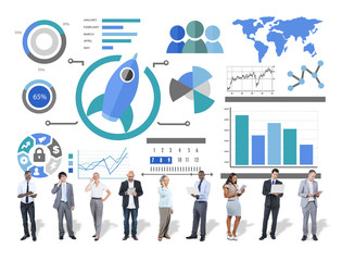 Wall Mural - New Business Chart Innovation Teamwork Global Business Concept