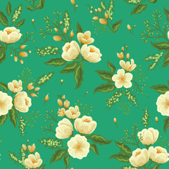 Canvas Print - Floral seamless pattern