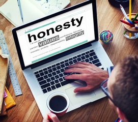 Wall Mural - Digital Dictionary Honesty Values Integrity Concept