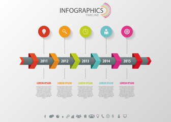 Wall Mural - Timeline Infographic, Vector design template