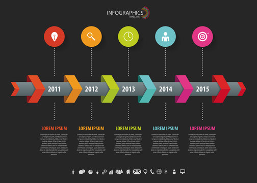 Timeline Infographic, Vector design template
