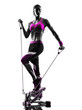 woman fitness stepper resistance bands exercises silhouette