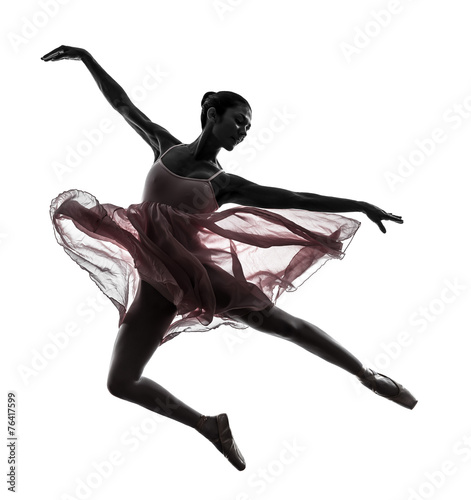 Naklejka - mata magnetyczna na lodówkę woman ballerina ballet dancer dancing silhouette