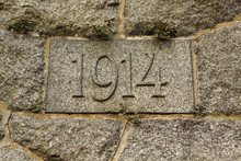 Year 1914 Carved In The Stone. The Years Of World War I.