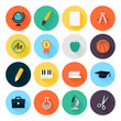© Olesia_g - Set of colorful flat school and education icons with shadow