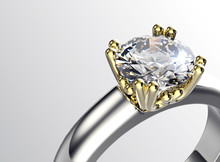 Ring With Diamond. Jewelry Background. Valentine Day