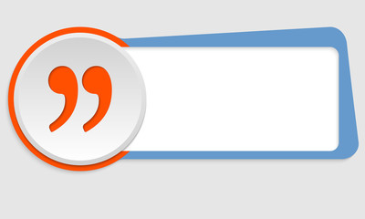 Leinwandbilder - blue frame for text and quotation mark