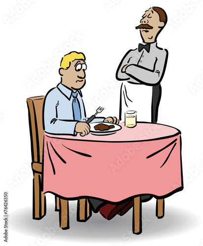 Comic Gast reklamiert RestaurantEssen, Vektor