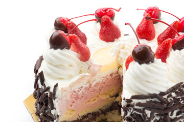 ice-cream cake isolated on white background