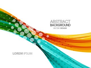 Poster - Abstract curved lines background. Template brochure design