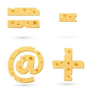 Set of cheese marks.