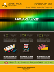 Poster - Modern website template with flat style infographics