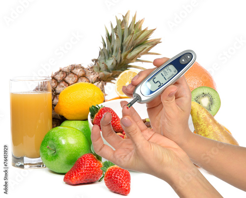 Obraz w ramie Pojęcie cukrzycy z warzywami w tle