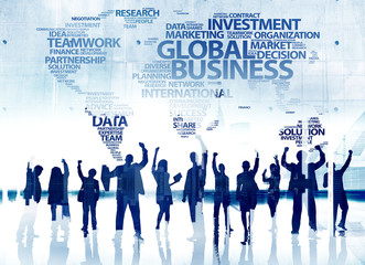 Wall Mural - Business People Success Achievement Celebration Global Concept