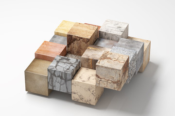 Wall Mural - textured stone cubes