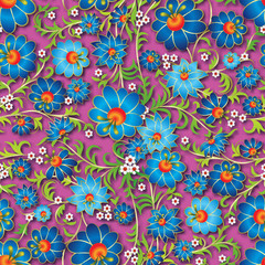 abstract seamless spring floral ornament