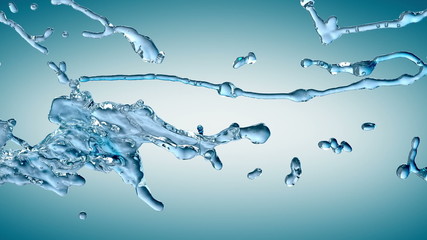 Poster - Blue Water Splash