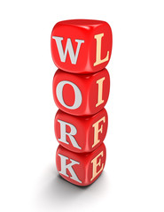 Poster - Dices and work, life (clipping path included)