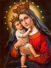 Typical catholic image of Madonna with the child