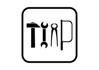 Tool vector icon on white background