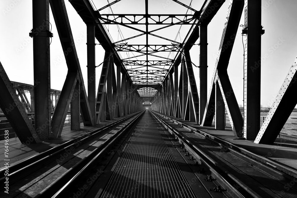 Most kratowy, kolejowy, Tczew, Polska - obrazy, fototapety, plakaty 