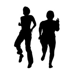 Canvas Print - Vector silhouette of a couple.