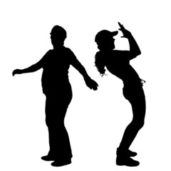 Poster - Vector silhouette of a couple.