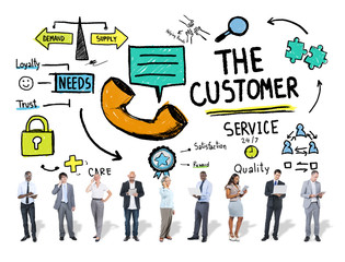 Wall Mural - The Customer Service Target Market Support Assistance Concept