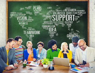 Wall Mural - Global People Discussion Meeting Support Teamwork Concept