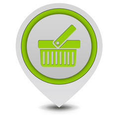 shopping cart pointer icon on white background