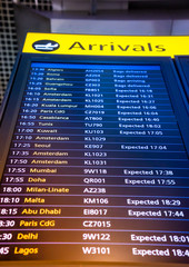 Wall Mural - Flight arrival and departure sign board in airport