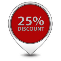 discount 25 pointer icon on white background