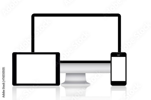 Fotografia Computer monitor, tablet and smartphone