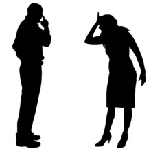 Vector Silhouette Of Couple.