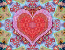 Peacocks And Hearts Mandala Of Love
