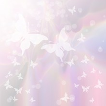 Soft Pastel Background With Swarm Of Butterflies