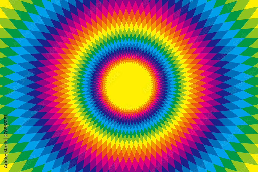 Background Wallpaper Vector Illustration Design Free Free Size Charge Free Colorful Color Rainbow Show Business Entertainment 背景 素材 壁紙 虹色 七色 カラフル ラテン風 エスニック風 エスニック模様 ひし形 菱形 放射状 メキシコ風 サイケデリック