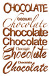 chocolate text isolated on white background