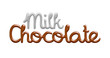 Milk chocolate text logo isolated on white background