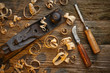 © goodmanphoto - old tools on a work bench