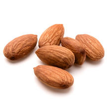 Almond Nuts Isolated On White Background Close Up