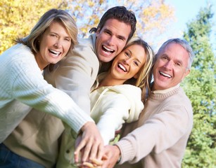 Poster - Happy family in the park.