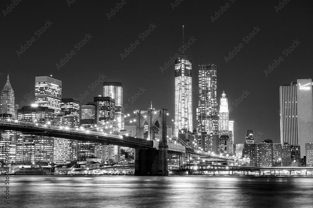 Black and White New York Skyline - obrazy, fototapety, plakaty 