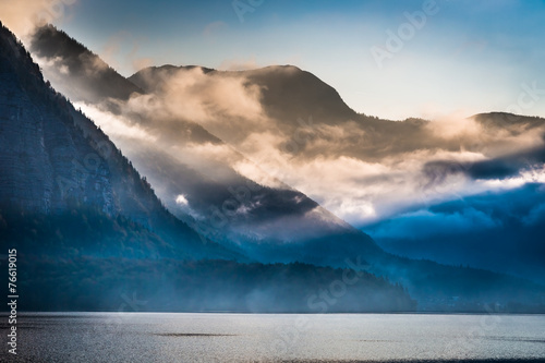 Fogged mountains in the morning - 76619015