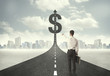 © ra2 studio - Business man on road heading toward a dollar sign